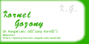 kornel gozony business card